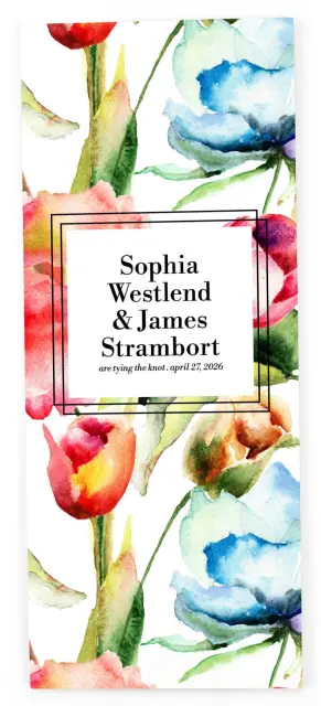 FLORAL WATERCOLOR: Flat Wedding Programs