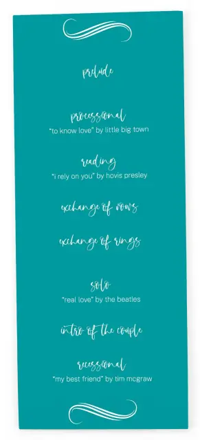 BEYOND THE SHORE: Flat Wedding Programs