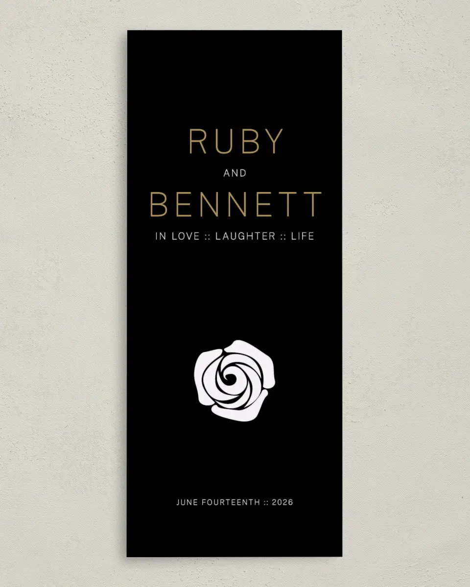 This is a 3⅝" x 8⅞" Tea-length Wedding Program called Ravishing Rose printed in full color on Premium Smooth paper