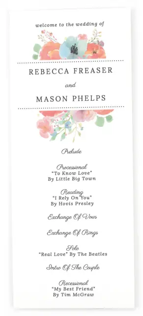 Joyful Medley: Flat Wedding Programs