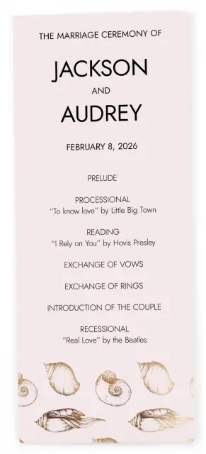 ON THE REEF: Flat Wedding Programs