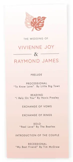 TROPICAL PALMS: Flat Wedding Programs