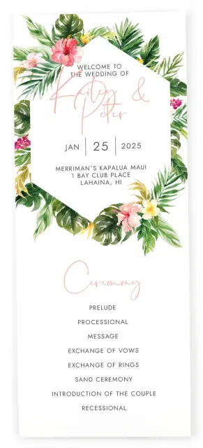 PERFECT PARADISE: Flat Wedding Programs
