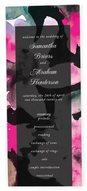 Dark Blooms: Flat Wedding Programs