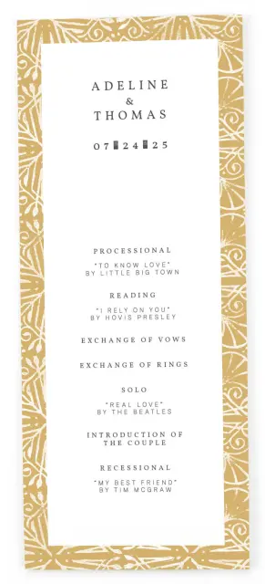 DECORATED LUXURY: Flat Wedding Programs