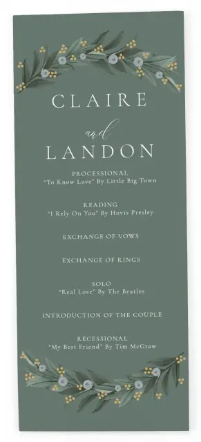 MAJESTIC LOVE: Flat Wedding Programs
