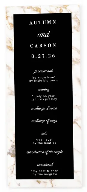 CLASSIC COUNT: Flat Wedding Programs