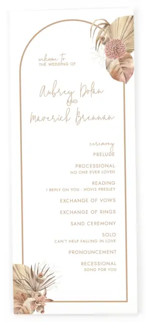 Boho Blooms: Flat Wedding Programs