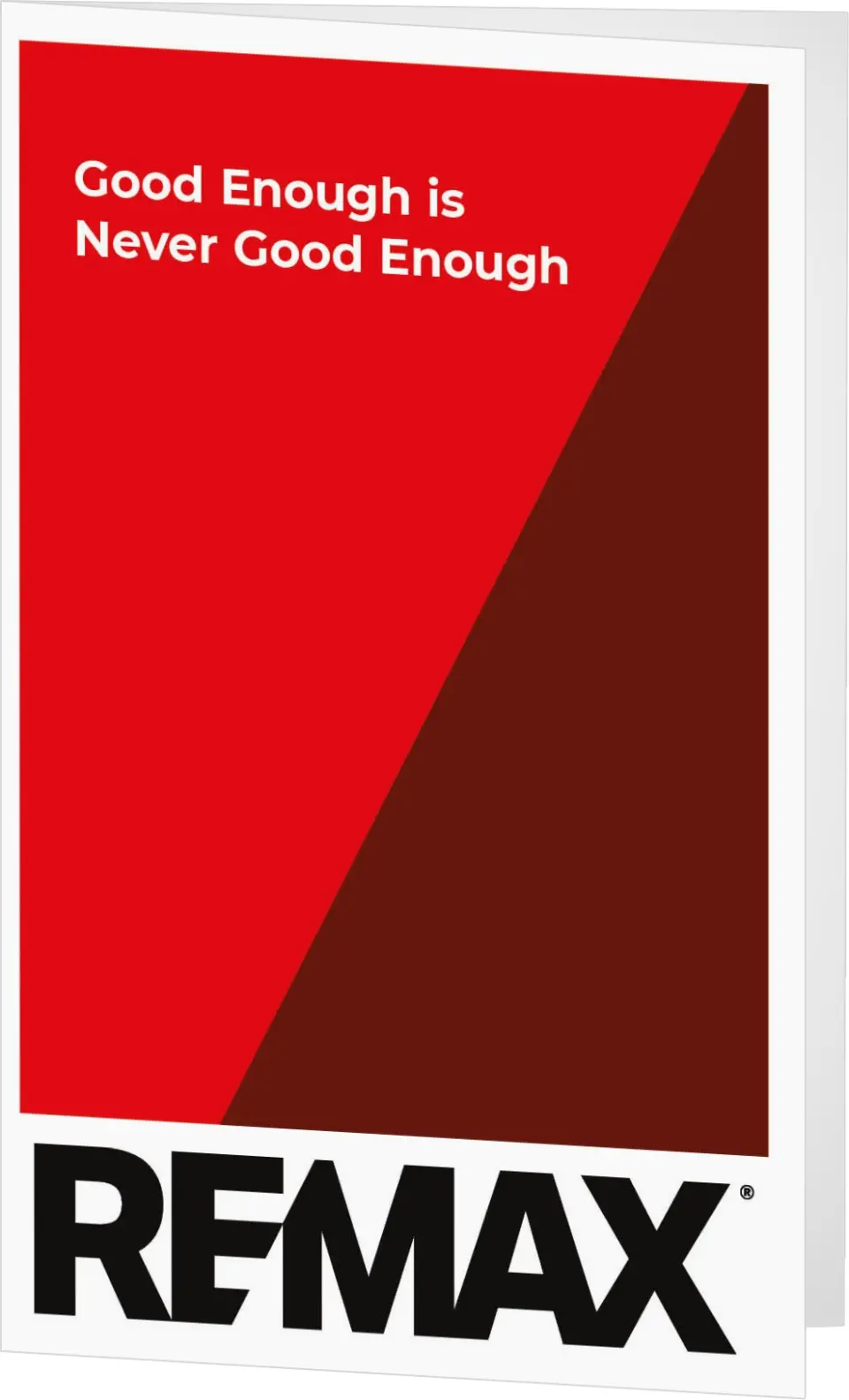 This is a 5" x 7⅞" Folded Brochure called REMAX Stand-Out Agent printed in full color