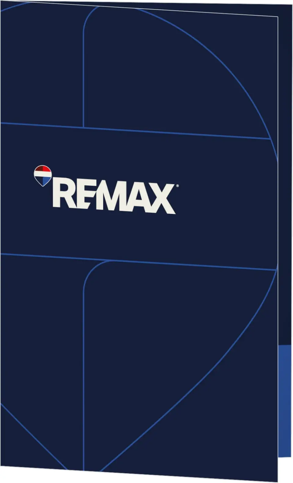 This is a 5" x 7⅞" Folded Brochure called REMAX Balloon Outline printed in full color