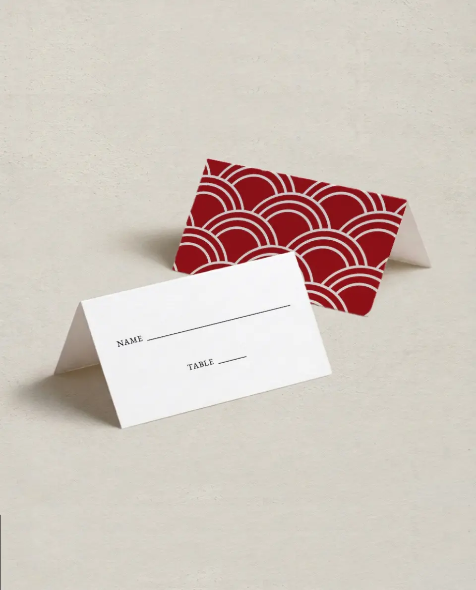 This is a 3½" x 2" Folded Quinceanera Place Card called Milestone Moments printed in full color on Premium Smooth paper