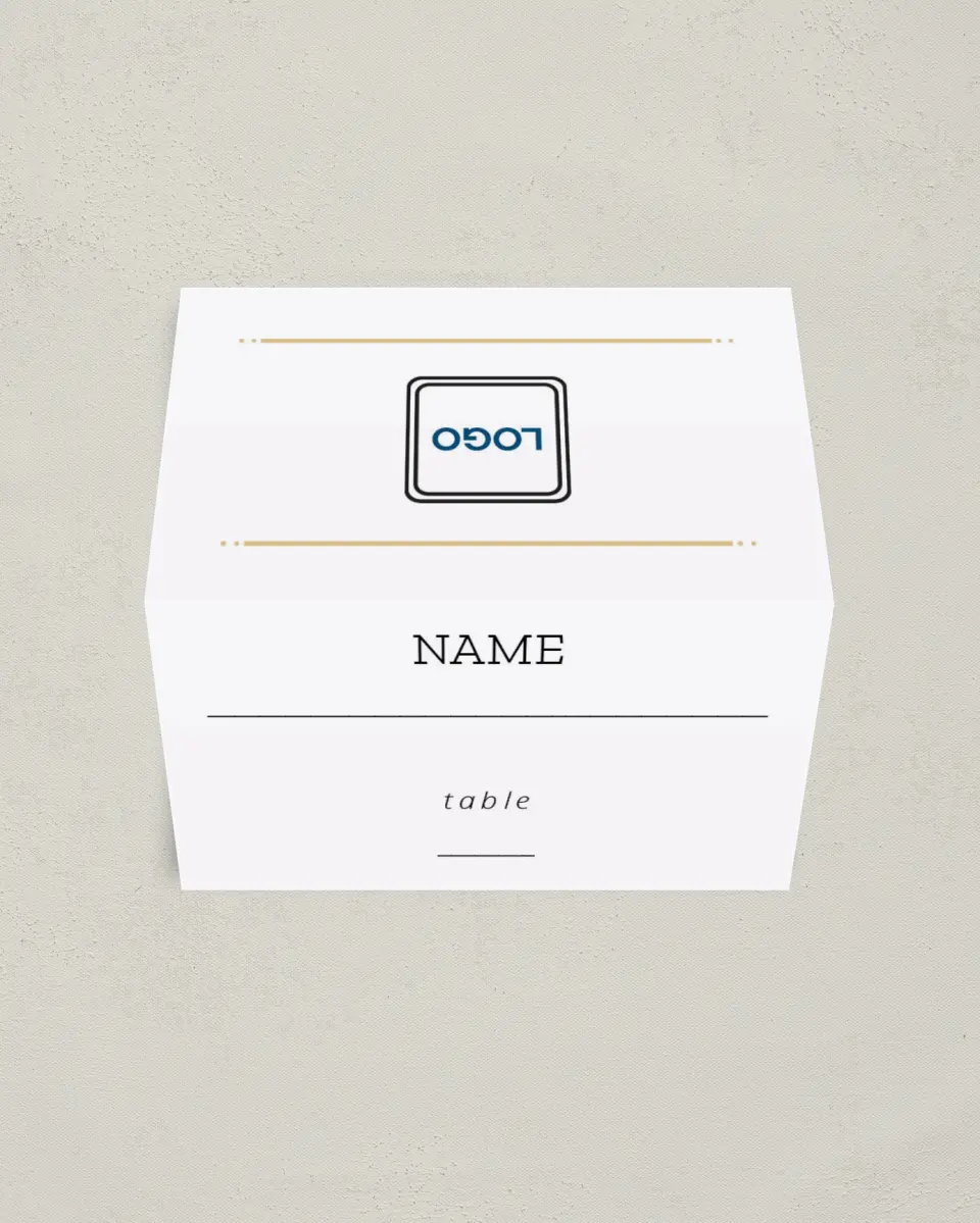 This is a 3½" x 2" Folded Gala Place Card called Much Appreciated printed in full color on Premium Smooth paper