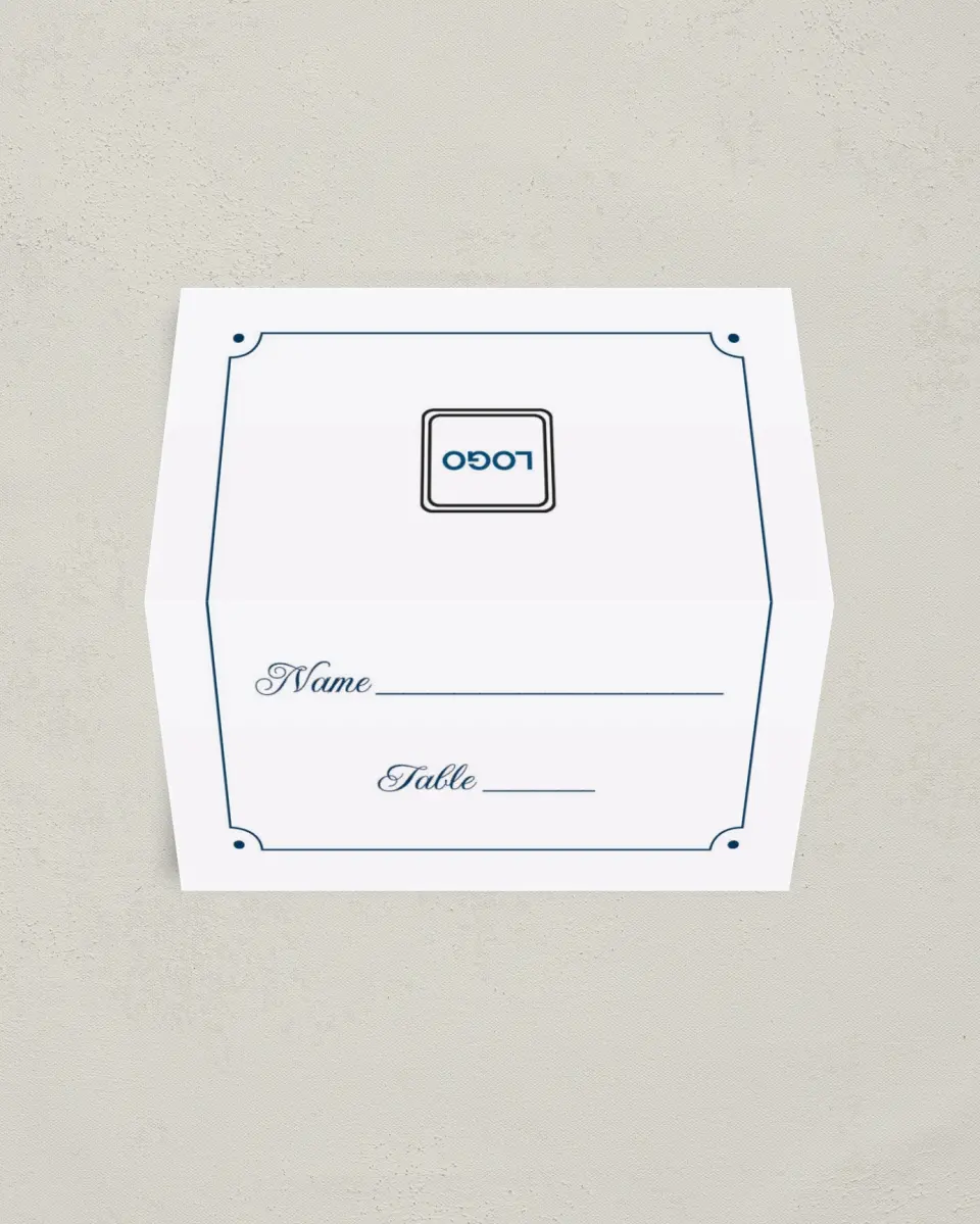 This is a 3½" x 2" Folded Gala Place Card called Grand Gala printed in full color on Premium Smooth paper