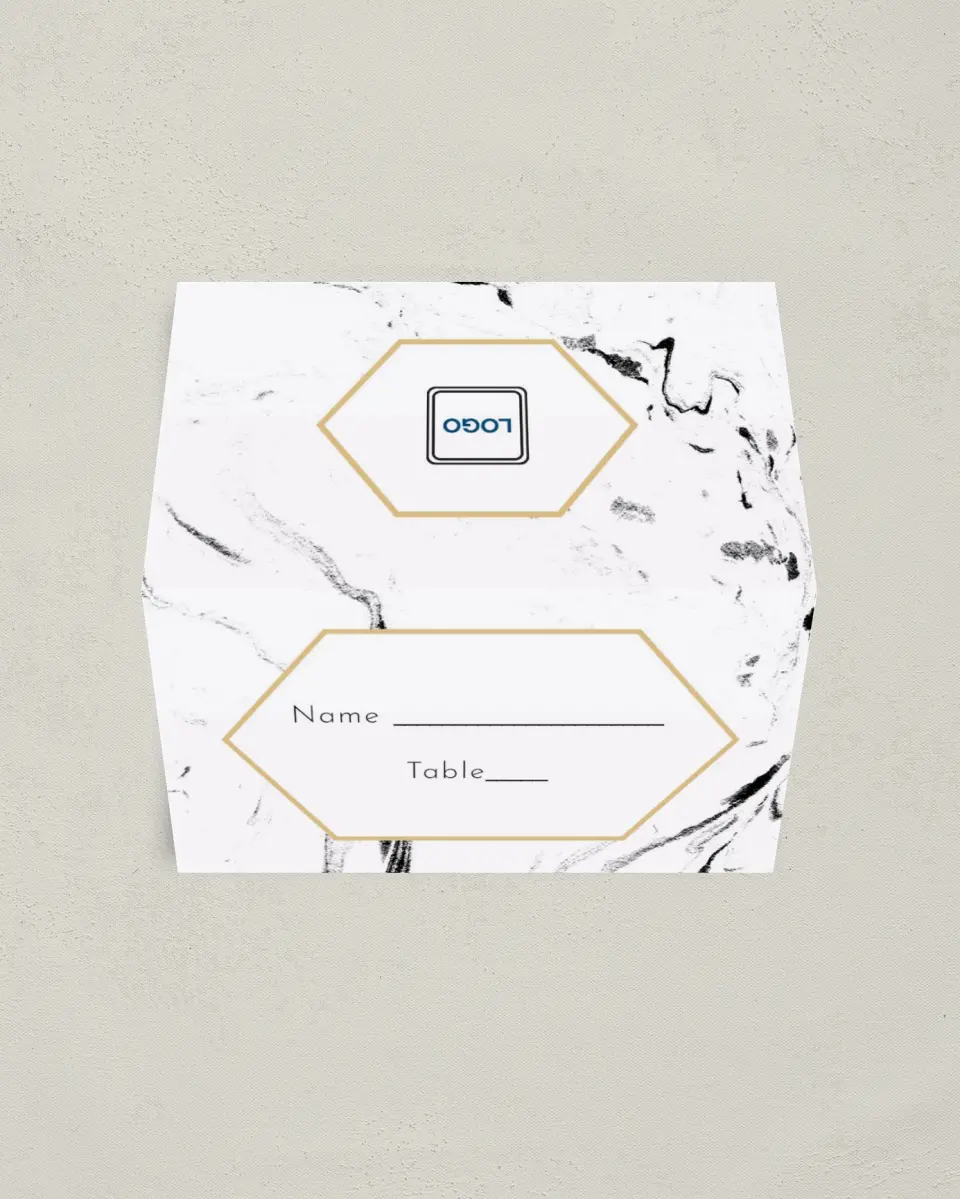 This is a 3½" x 2" Folded Gala Place Card called Cut the Ribbon printed in full color on Premium Smooth paper