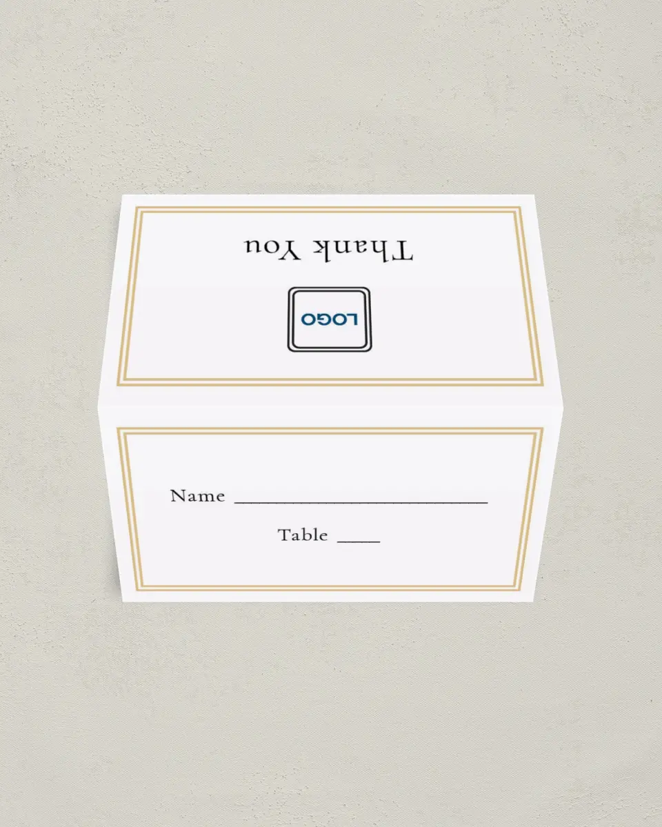 This is a 3½" x 2" Folded Gala Place Card called Evening Celebration printed in full color on Premium Smooth paper