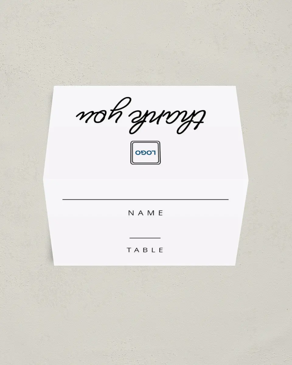 This is a 3½" x 2" Folded Gala Place Card called Classic Charity Gala printed in full color on Premium Smooth paper