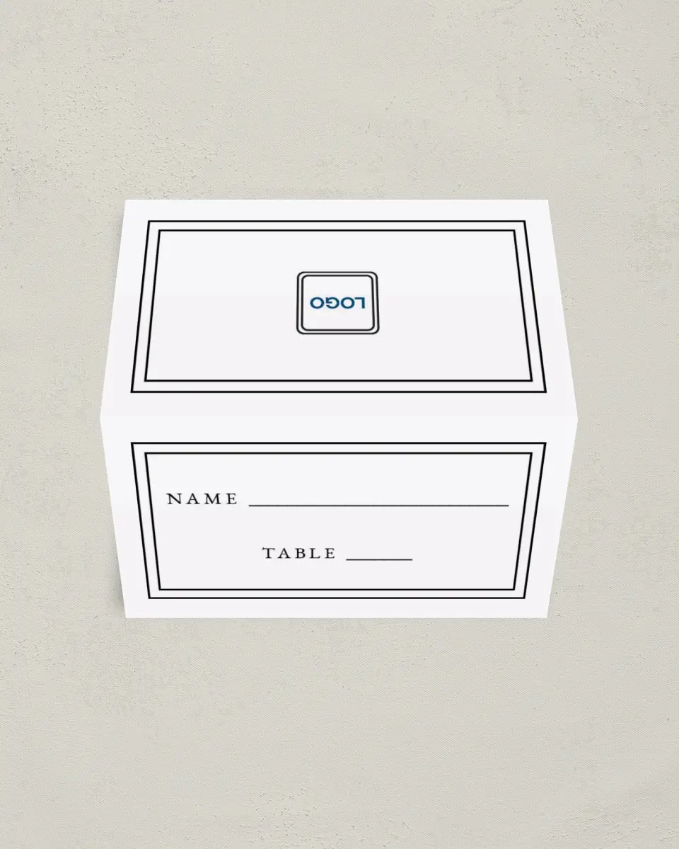 This is a 3½" x 2" Folded Gala Place Card called The Great Debut printed in full color on Premium Smooth paper