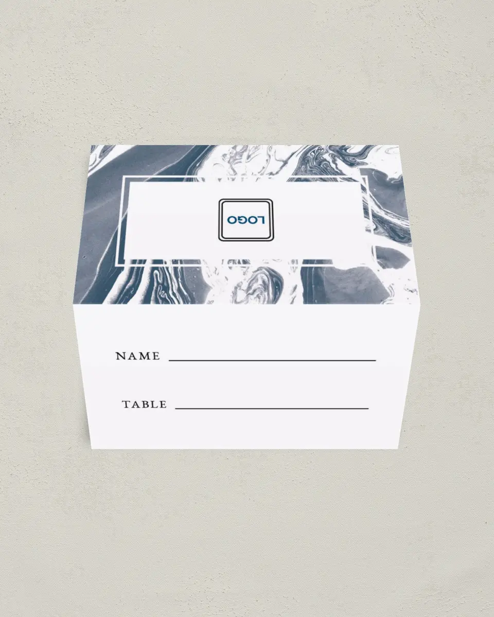 This is a 3½" x 2" Folded Gala Place Card called Annual Celebration printed in full color on Premium Smooth paper