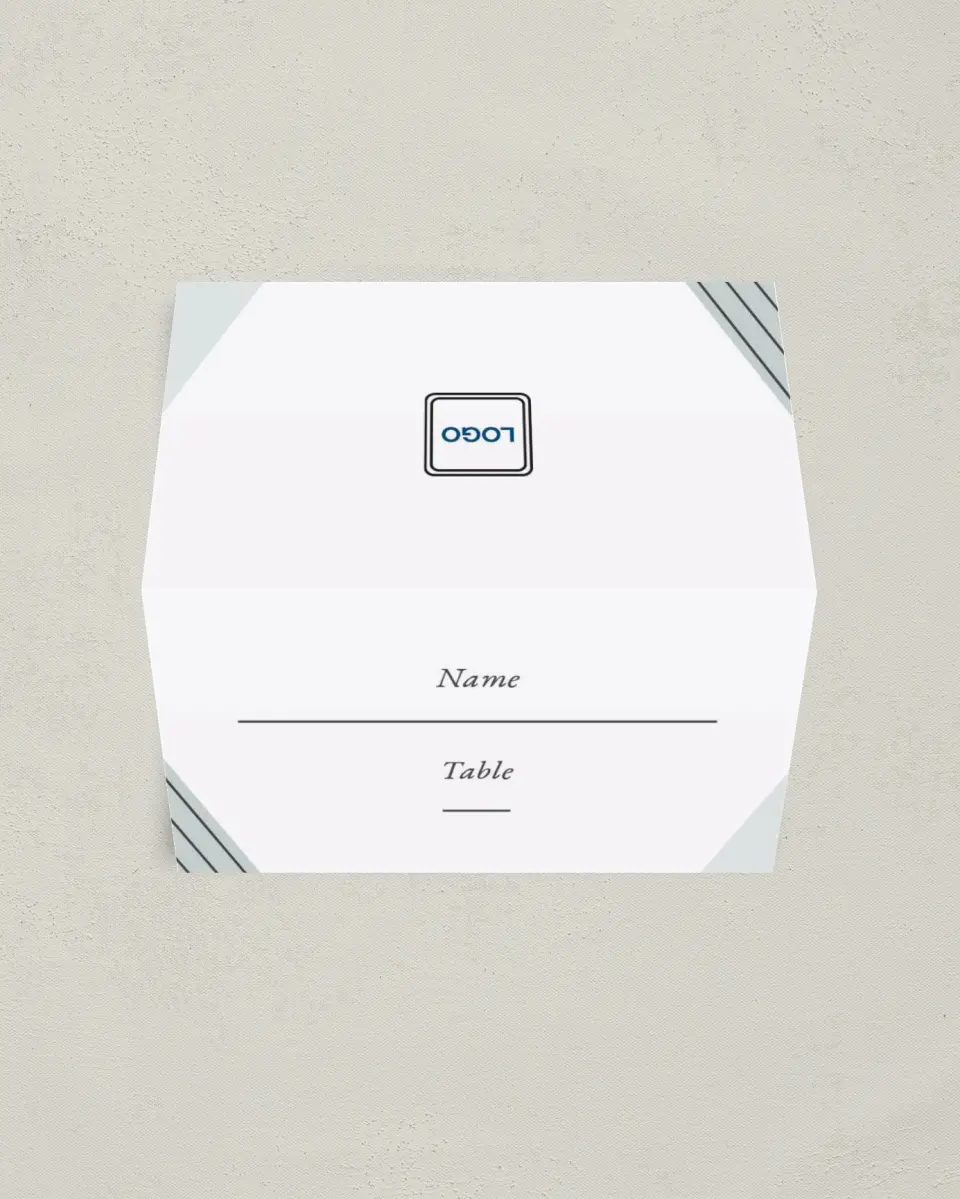 This is a 3½" x 2" Folded Gala Place Card called Grand Opening printed in full color on Premium Smooth paper