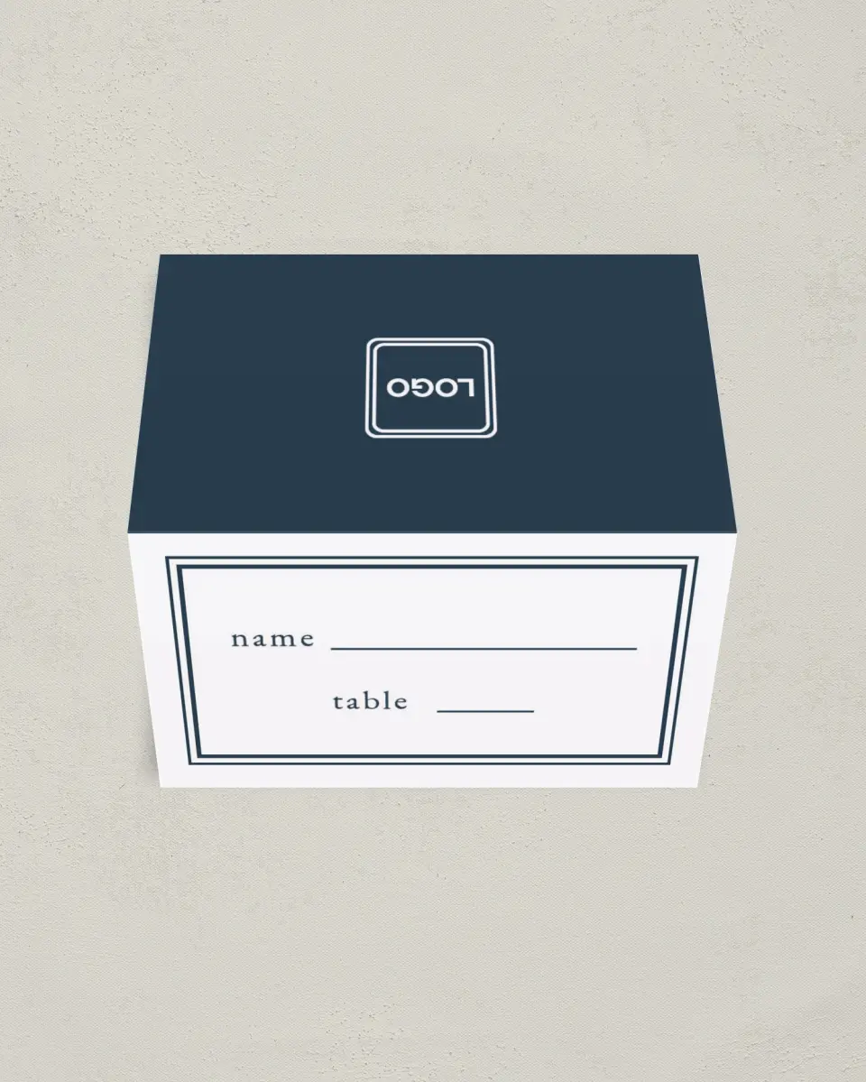 This is a 3½" x 2" Folded Gala Place Card called Anniversary Luncheon printed in full color on Premium Smooth paper