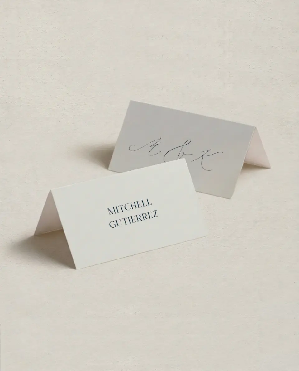 This is a 3½" x 2" Folded Wedding Place Card called Bridge To Love printed in full color on Premium Smooth paper