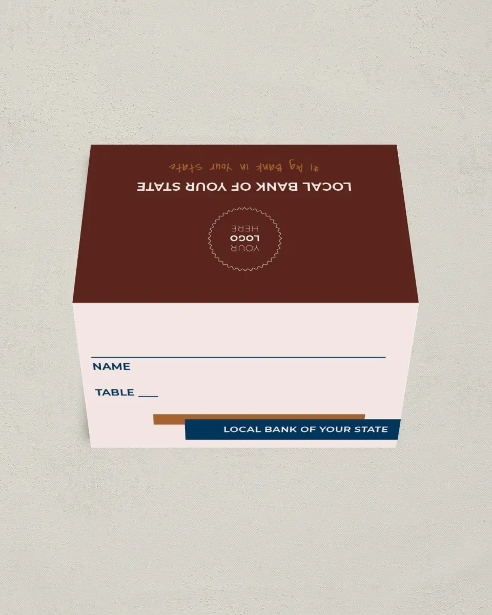 This is a 3½" x 2" Folded Gala Place Card called Cultivating Growth printed in full color on Premium Smooth paper