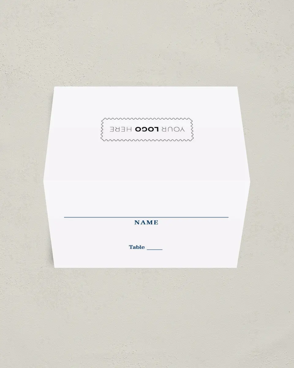 This is a 3½" x 2" Folded Gala Place Card called Spirited Academics printed in full color on Premium Smooth paper