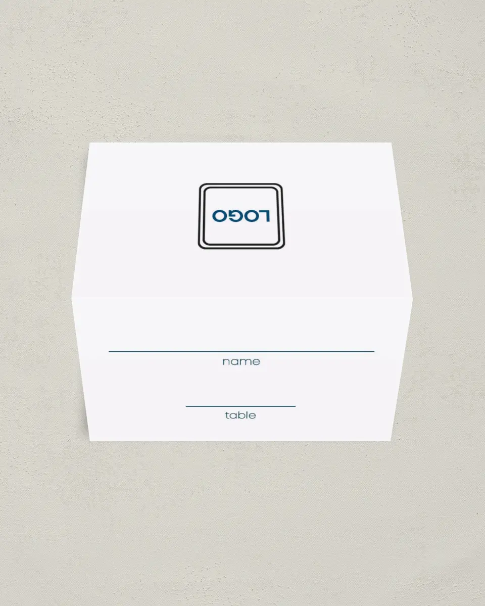 This is a 3½" x 2" Folded Gala Place Card called Circular Focus printed in full color on Premium Smooth paper