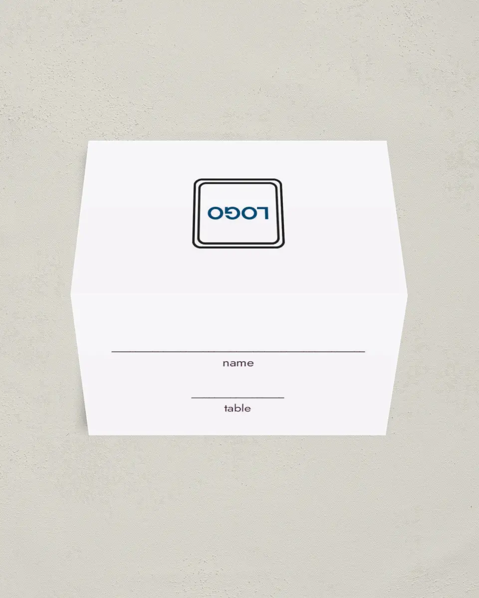 This is a 3½" x 2" Folded Gala Place Card called Sharp Structure printed in full color on Premium Smooth paper