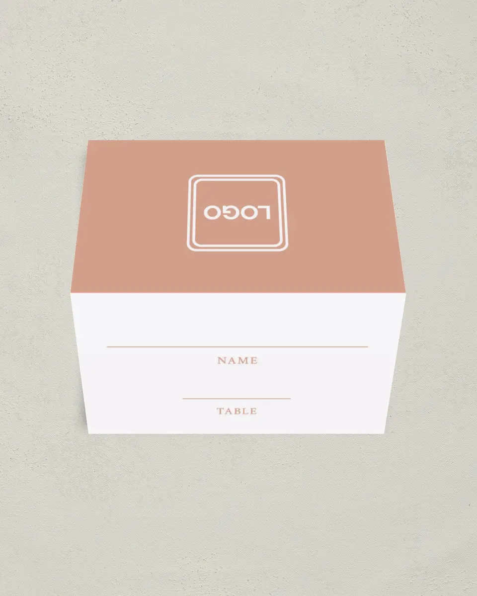 This is a 3½" x 2" Folded Gala Place Card called Modern Balance printed in full color on Premium Smooth paper