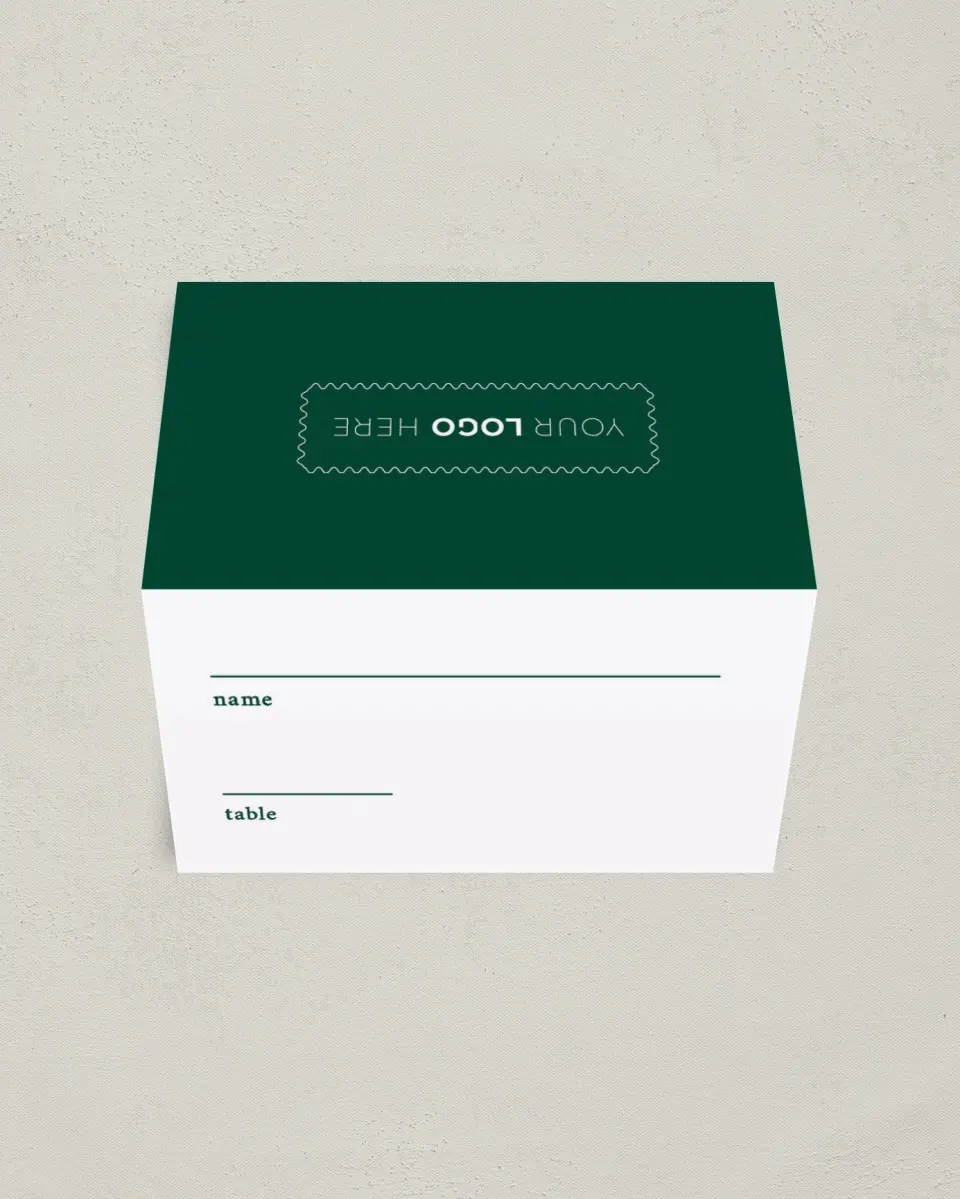 This is a 3½" x 2" Folded Gala Place Card called Lasting Legacy printed in full color on Premium Smooth paper