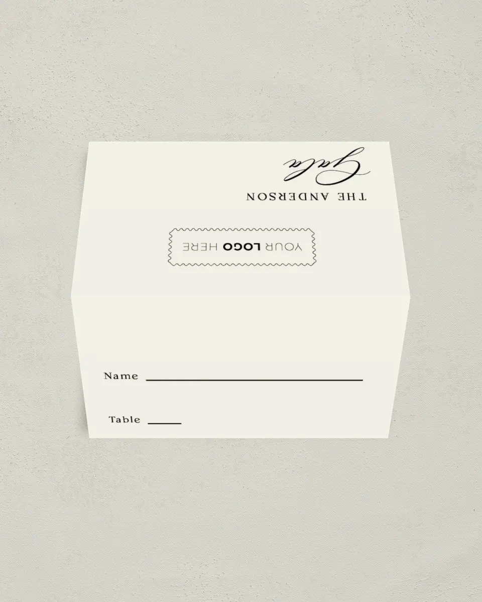 This is a 3½" x 2" Folded Gala Place Card called Giving Grace printed in full color on Premium Smooth paper