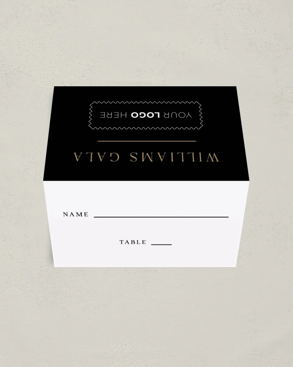 This is a 3½" x 2" Folded Gala Place Card called Make an Impact printed in full color on Premium Smooth paper