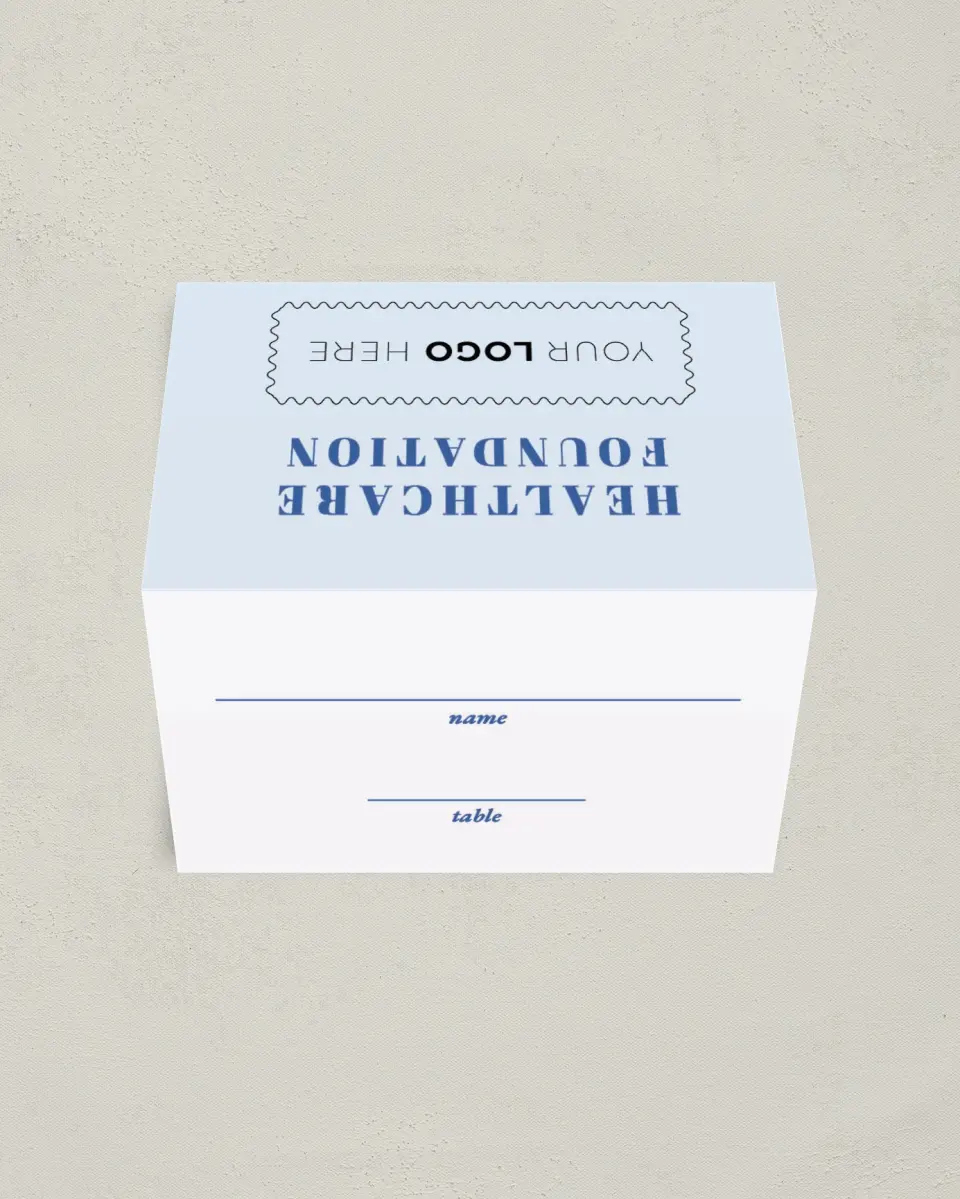 This is a 3½" x 2" Folded Gala Place Card called Healing Hearts printed in full color on Premium Smooth paper