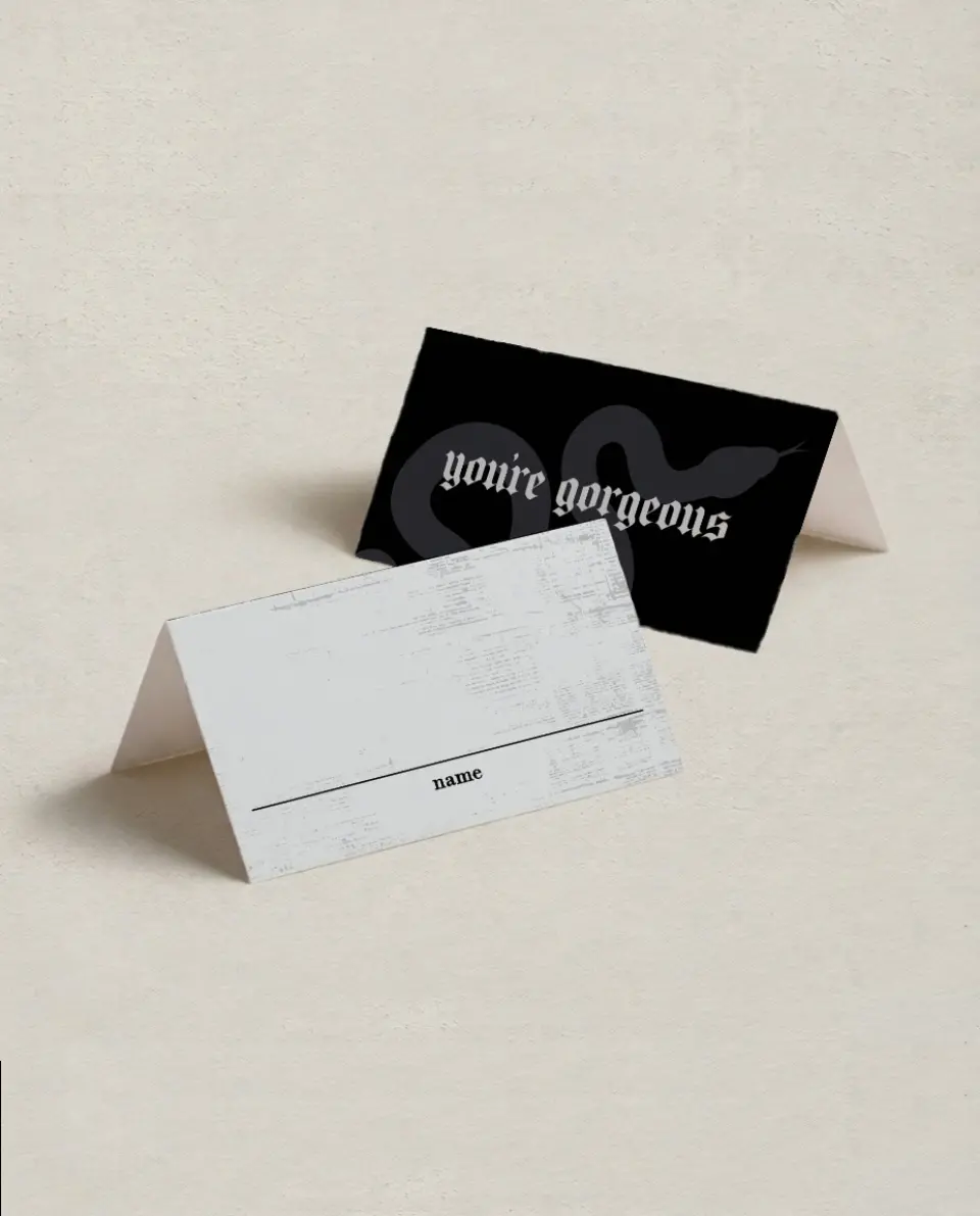 This is a 3½" x 2" Folded Bachelorette Party Table Décor called Ready For It? printed in full color on Premium Smooth paper