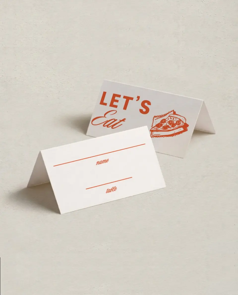 This is a 3½" x 2" Folded Bachelorette Party Table Décor called Last Slice of Single Life printed in full color on Premium Smooth paper