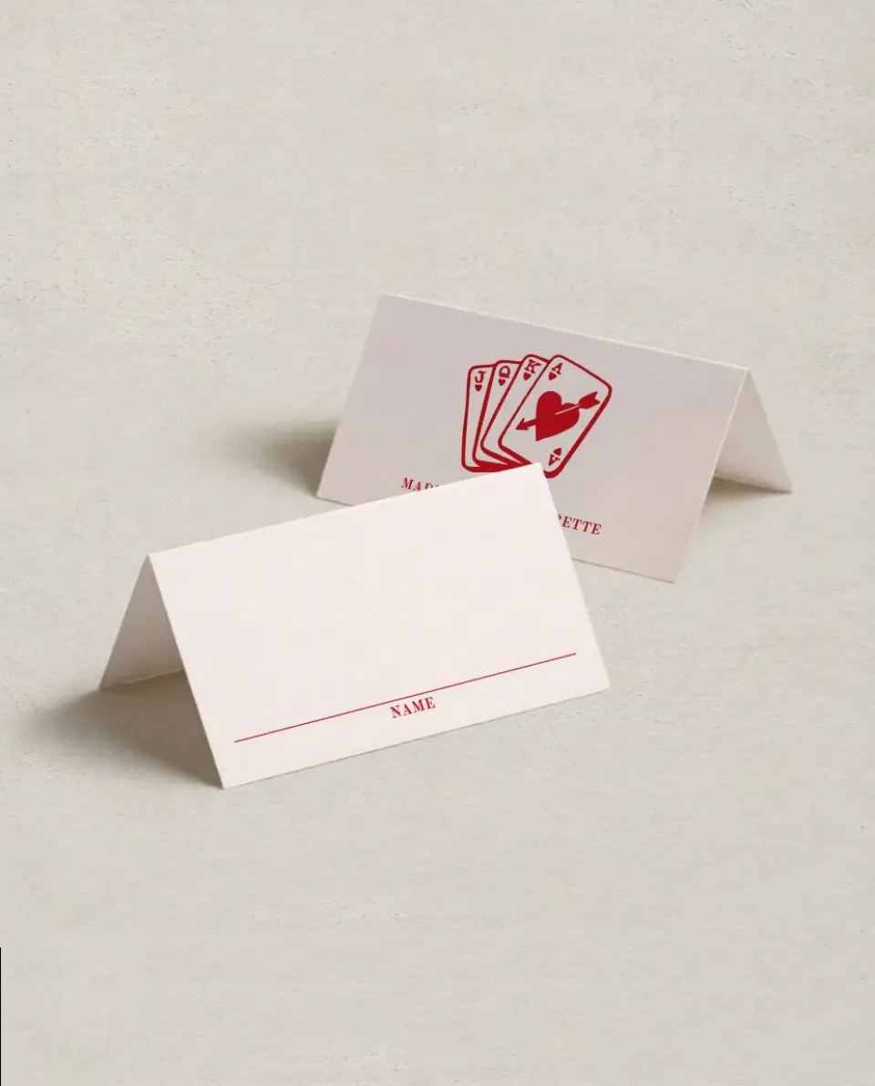 This is a 3½" x 2" Folded Bachelorette Party Table Décor called Vegas Before the Vows printed in full color on Premium Smooth paper
