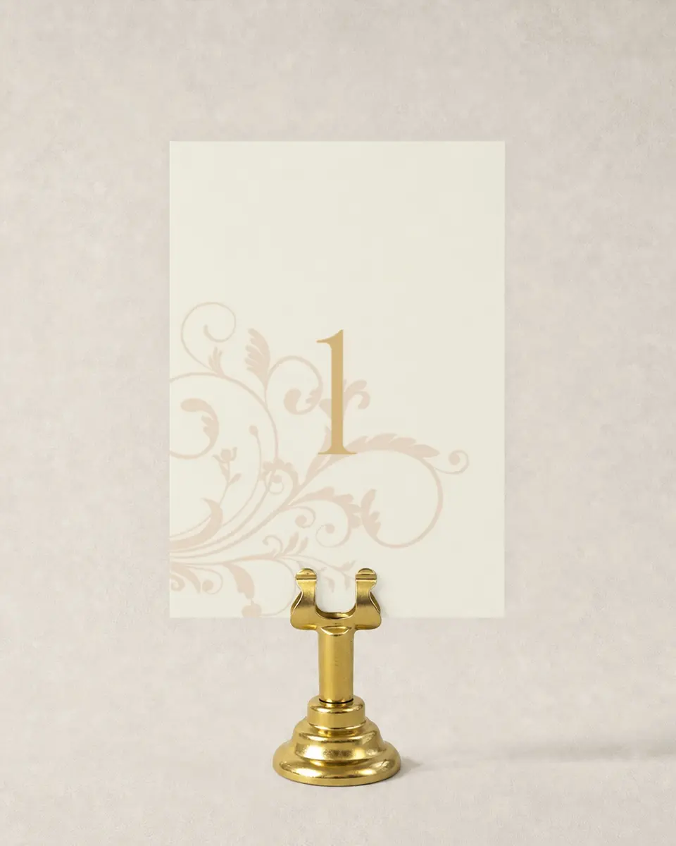 This is a 3½" x 5" Wedding Table Number called Classic Allure printed in full color