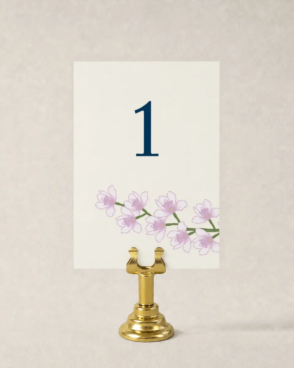 This is a 3½" x 5" Wedding Table Number called Waking Beauty printed in full color