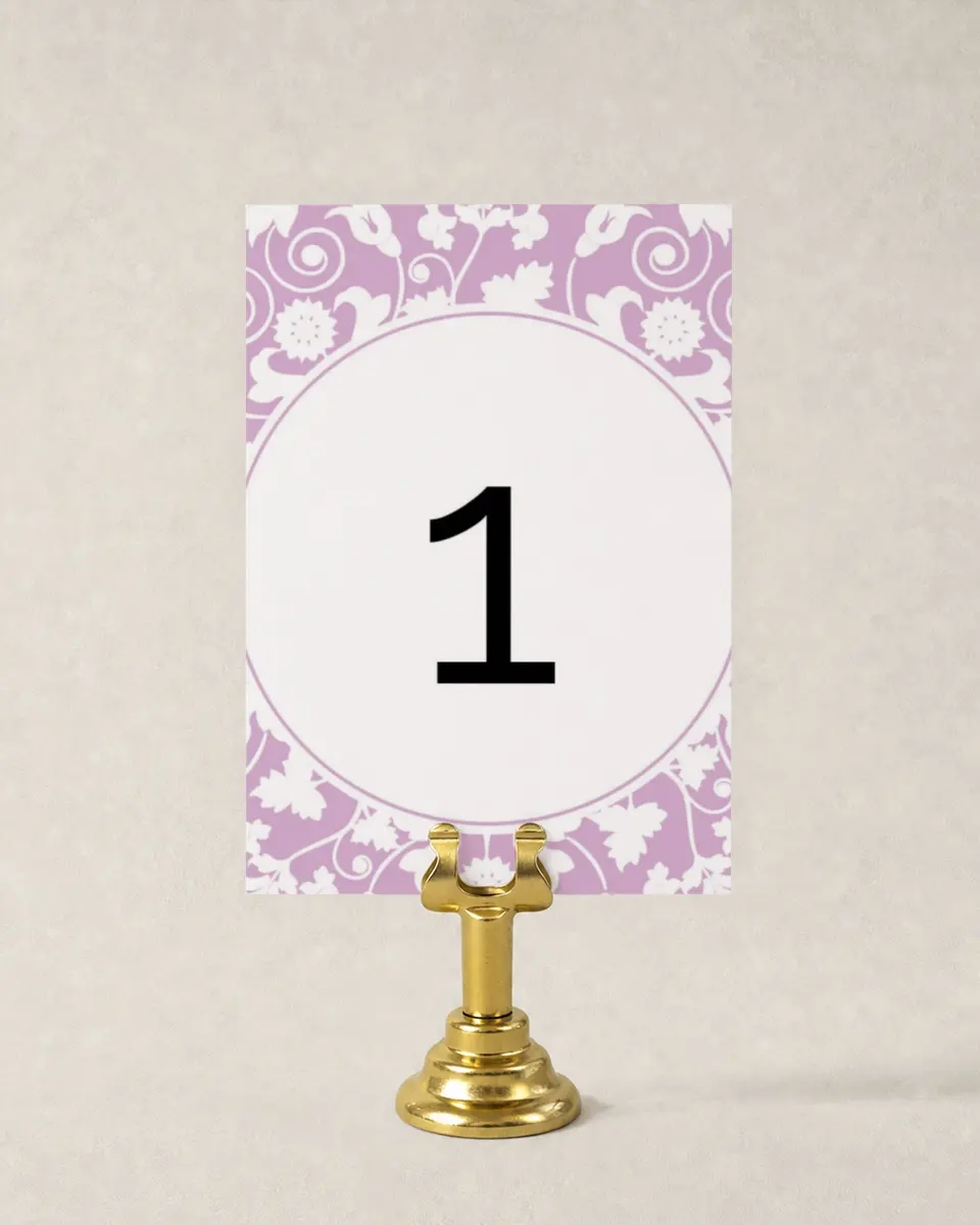 This is a 3½" x 5" Wedding Table Number called Beautiful and Bold printed in full color