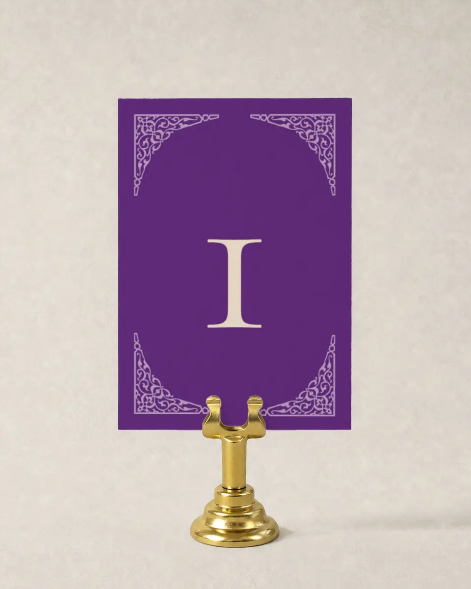 This is a 3½" x 5" Wedding Table Number called Simple Tradition printed in full color