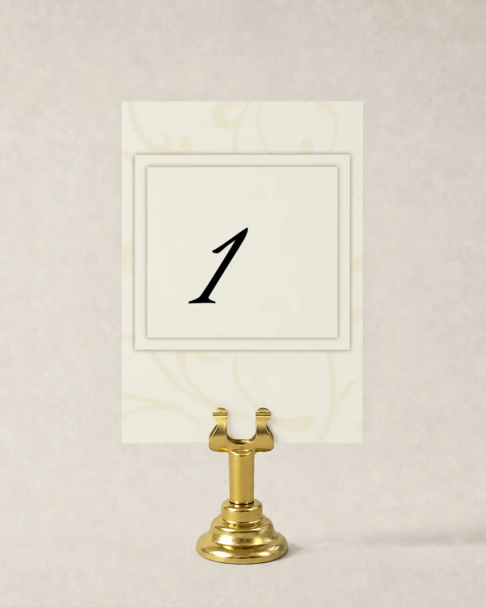 This is a 3½" x 5" Wedding Table Number called Classic Elegance printed in full color