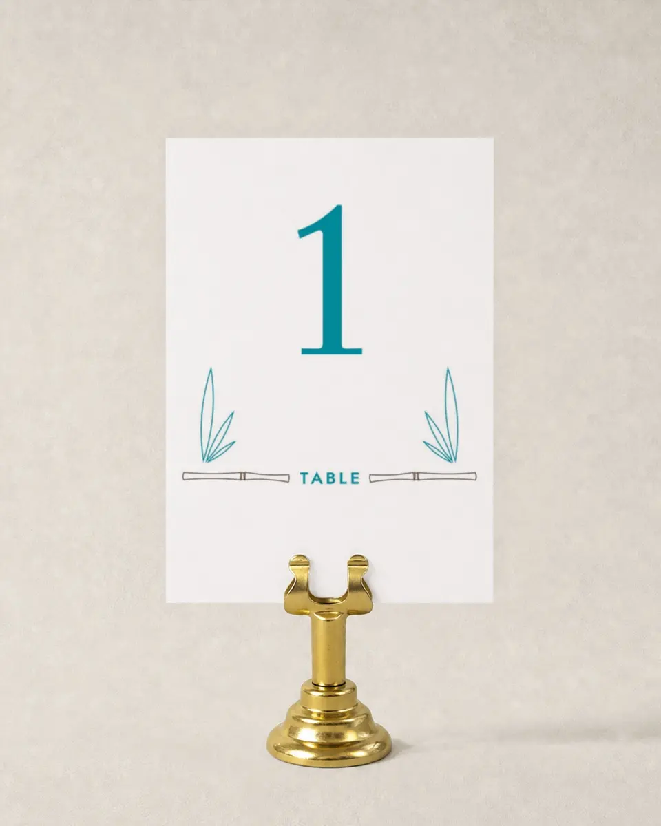 This is a 3½" x 5" Wedding Table Number called Hawaiian Turtle printed in full color