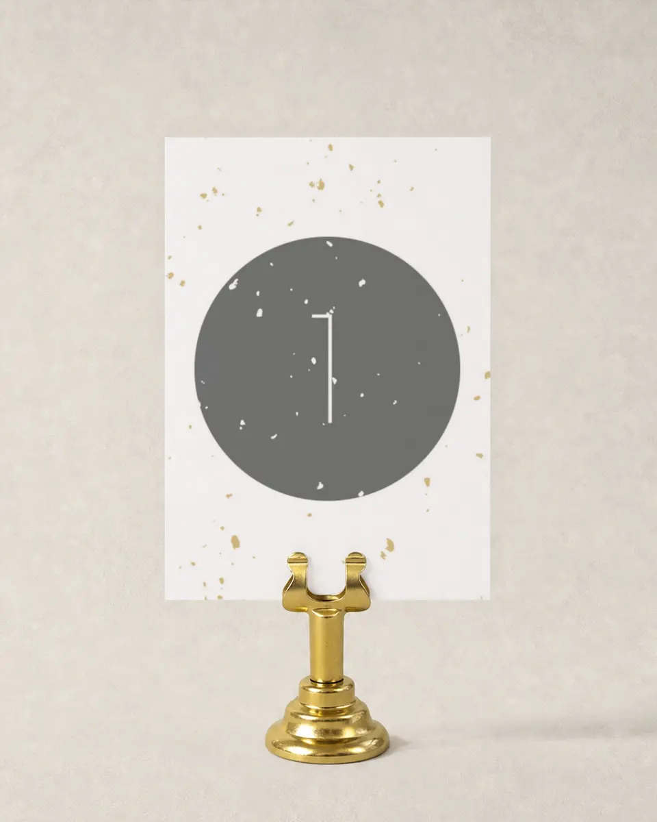 This is a 3½" x 5" Wedding Table Number called Truly, Madly, Deeply printed in full color