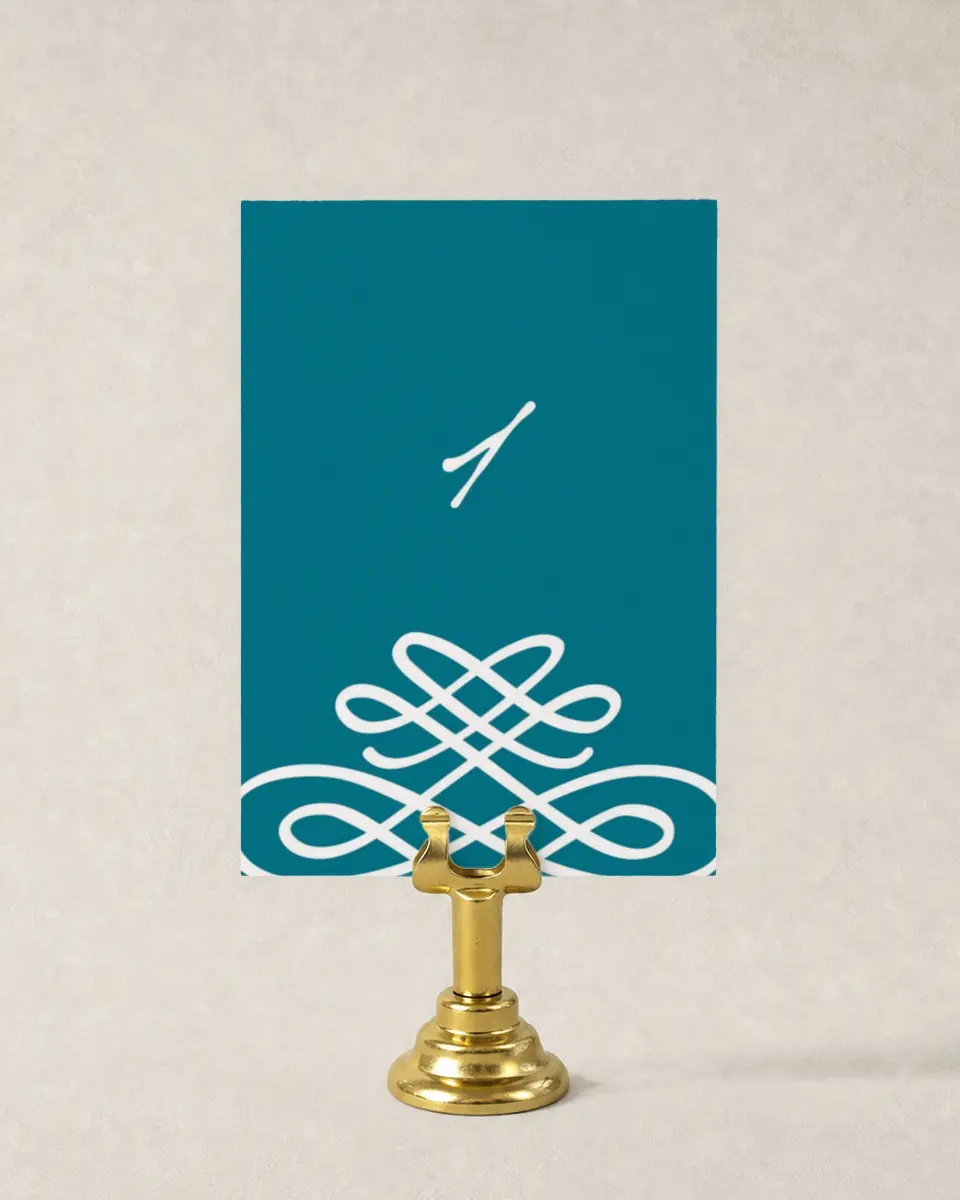 This is a 3½" x 5" Wedding Table Number called Simple Luxury printed in full color