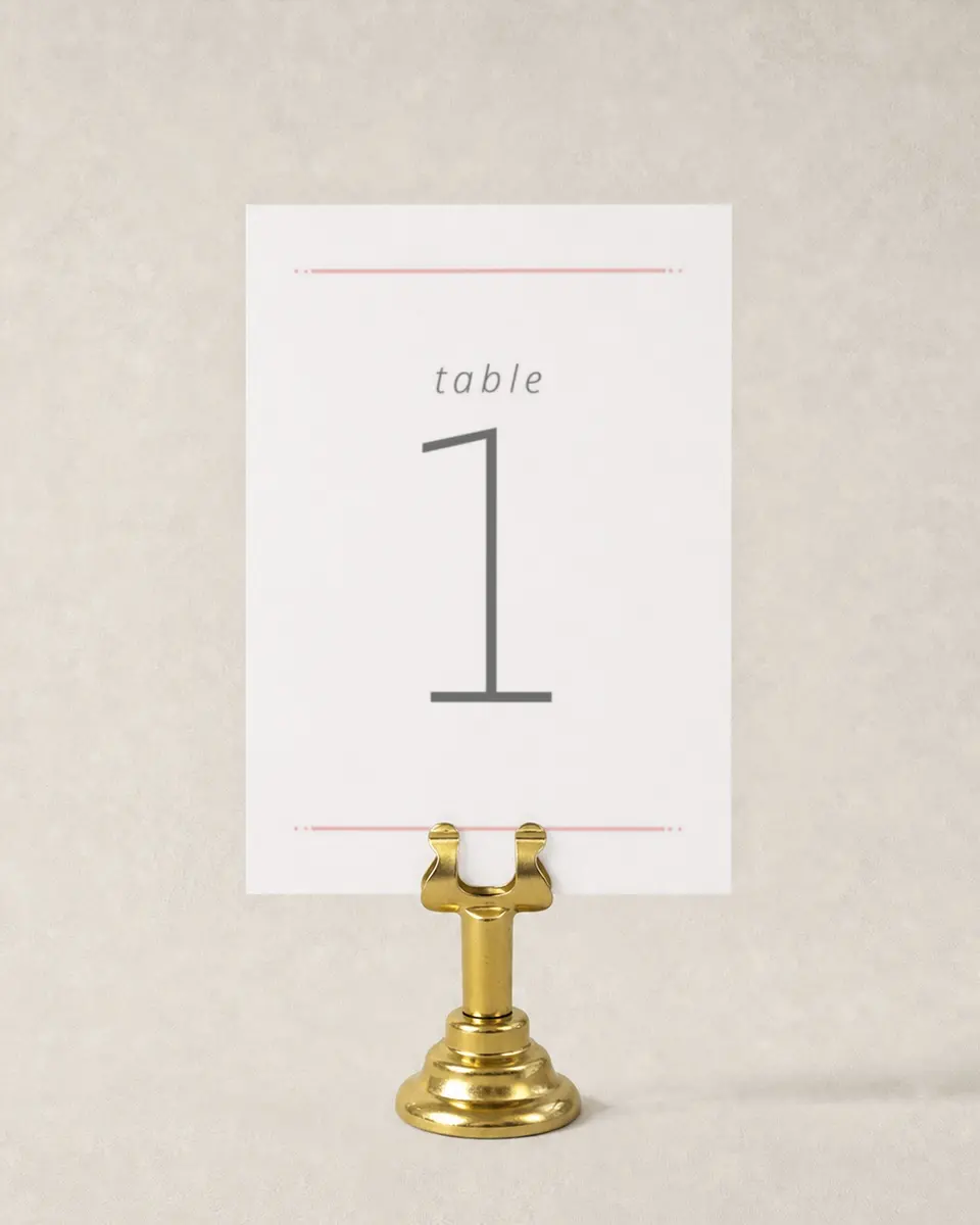 This is a 3½" x 5" Wedding Table Number called Sweetly Charmed printed in full color