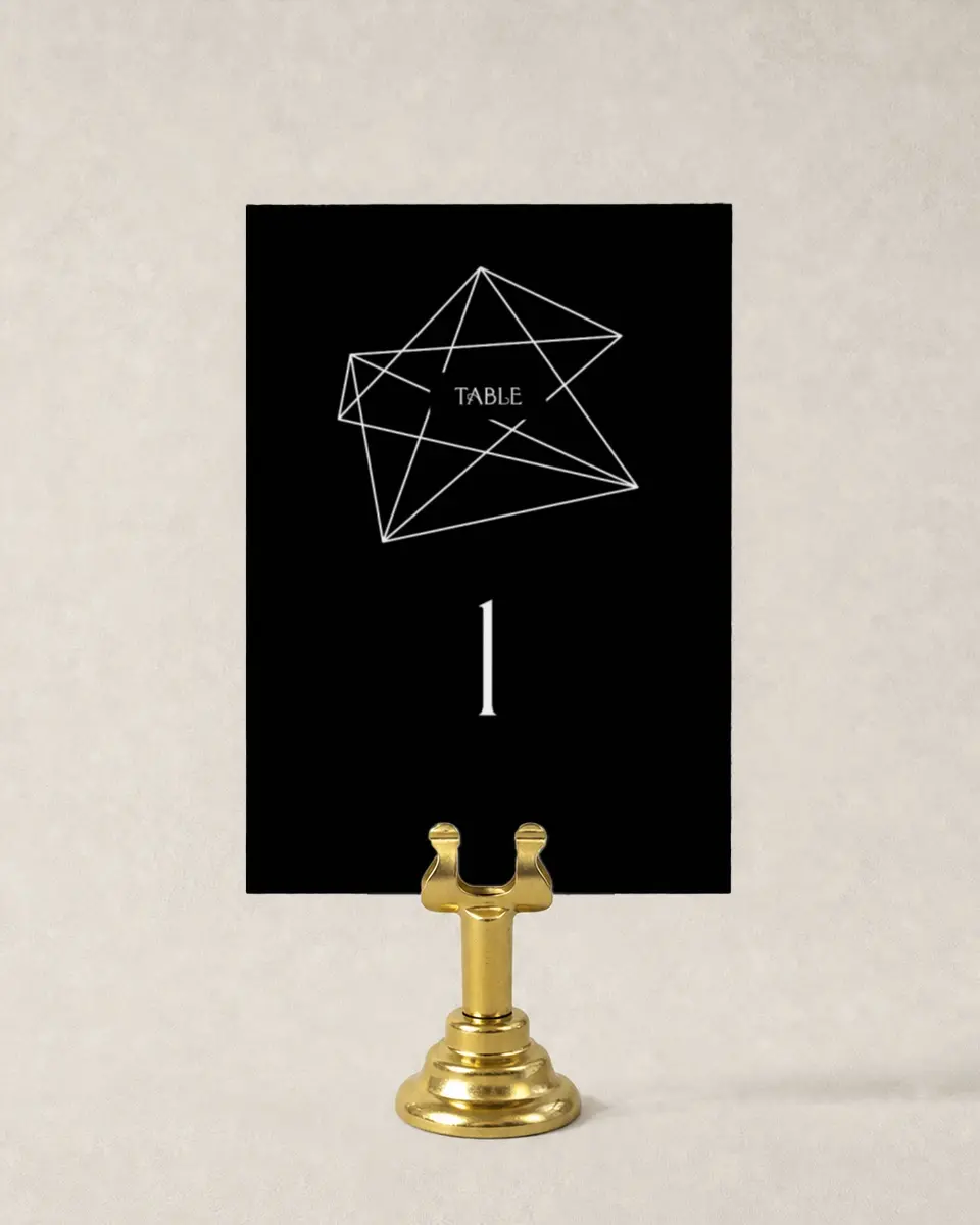 This is a 3½" x 5" Wedding Table Number called Upscale Vegas printed in full color