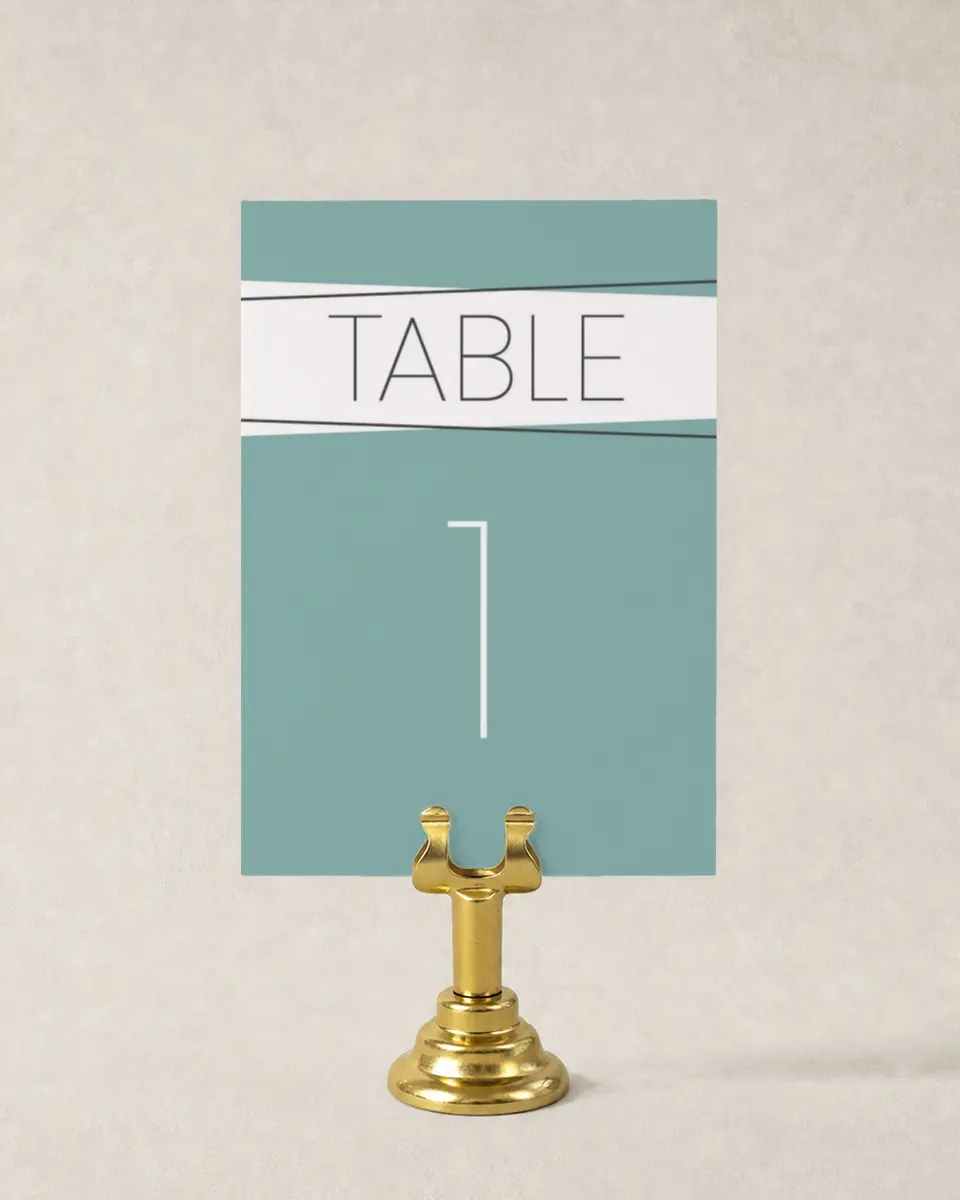 This is a 3½" x 5" Wedding Table Number called Forever Mine printed in full color