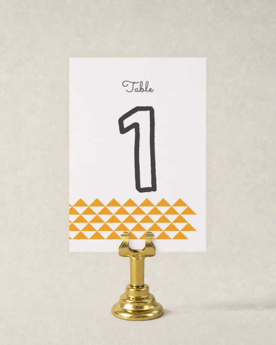 This is a 3½" x 5" Wedding Table Number called So Sharp! printed in full color