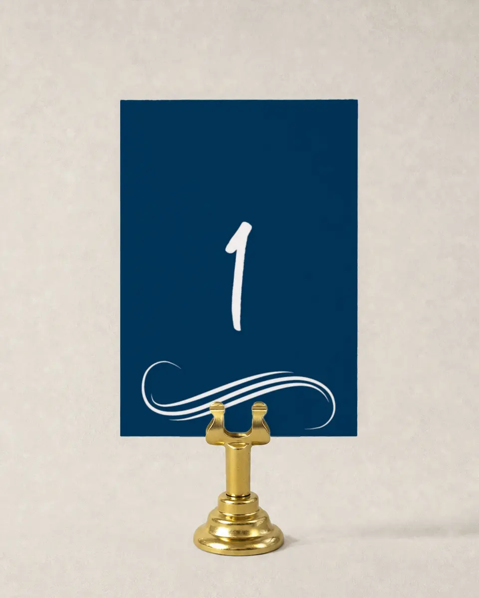 This is a 3½" x 5" Wedding Table Number called Beyond the Shore printed in full color